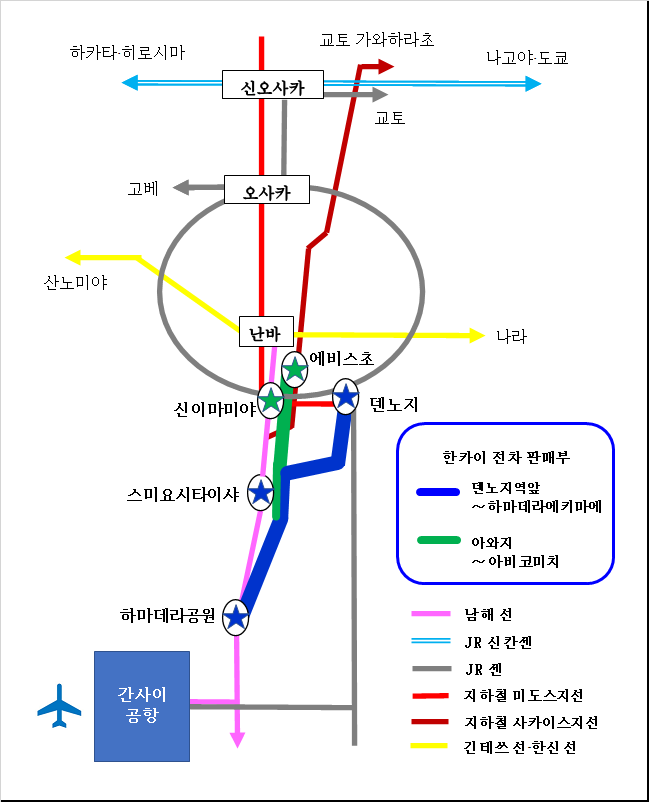 오사카 주변 노선도