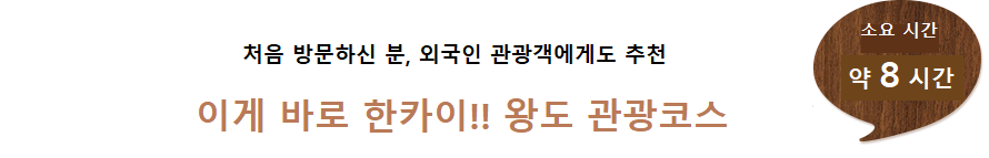 처음 방문하신 분, 외국인 관광객에게도 추천 이게 바로 한카이!! 왕도 관광코스